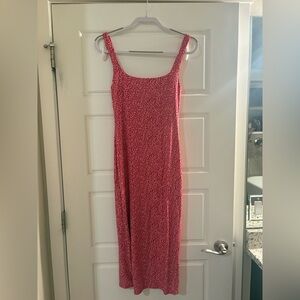 Reformation Red Floral Midi Dress